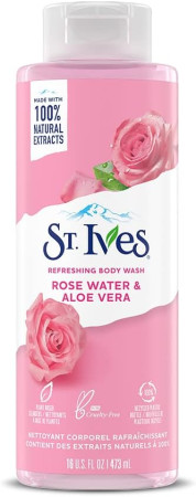 ST.IVES REFRESHING BODY WASH ROSE WATER & ALOE VERA 473ML